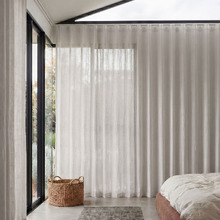 Custom Antigua Sheer S-Fold Single Panel Curtain & Track Set